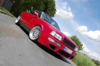 ATF-Tuning Audi 80 Cabrio: Kerscher CS mit 225/35-18, H&R Tieferlegung, Bastuck Edelstahl-Auspuffanlage