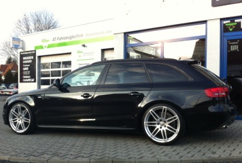 ATF-Tuning Audi A4: H&R Tieferlegung, Audi TTrs Alufelgen 9x20" mit 245/30-20, Heckumbau auf S4 Optik und RS6 Endrohre